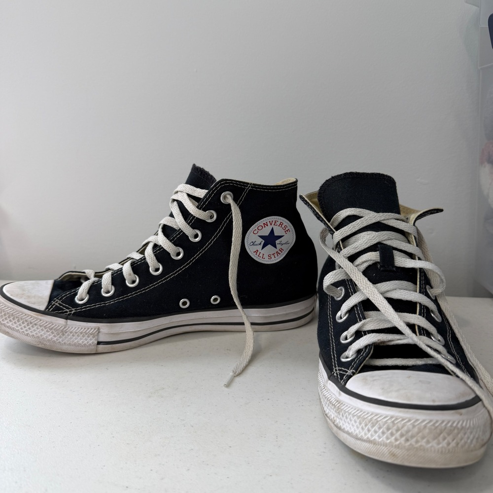 Converse Chuck Taylor All Star High Top Black Canvas Sneakers Men 9 W 11
